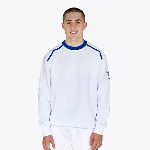 Sweatshirt «malergipser» weiss-royalblau