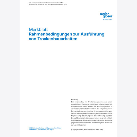 5er-Set SMGV - Merkblatt Nr.80: Rahmenbedingungen zur Ausführung von Trockenbauarbeiten