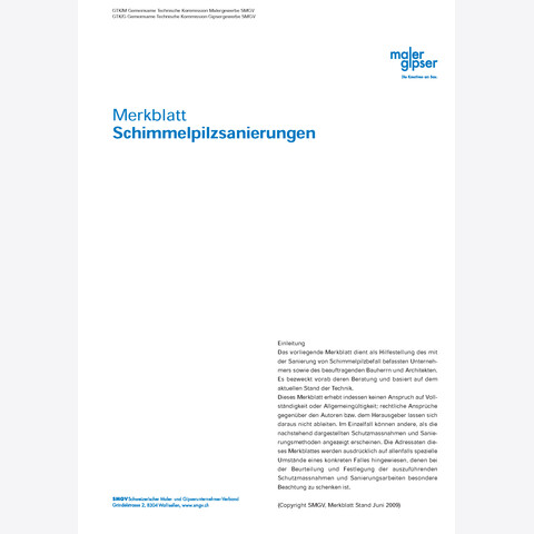 SMGV - Merkblatt Nr.93: Schimmelpilzsanierungen